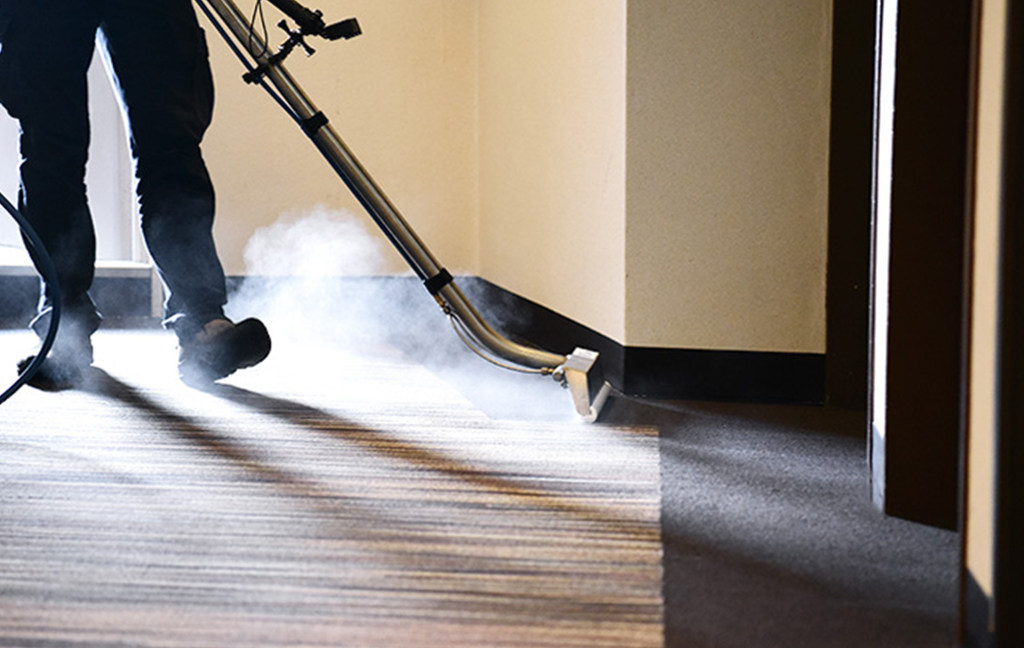 カーペット乾燥作業