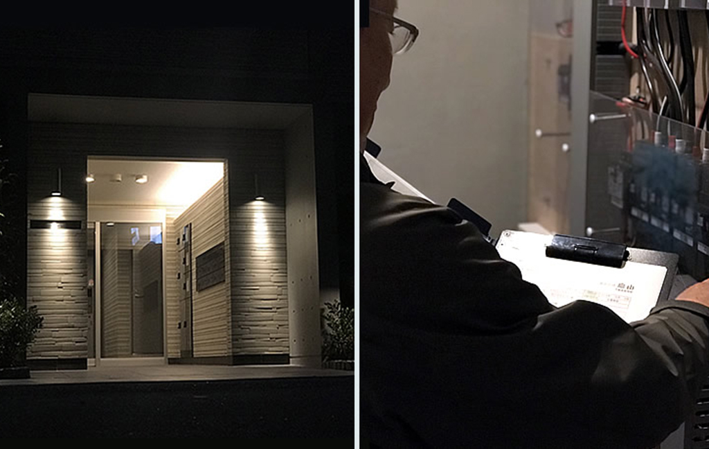 烏山社の夜間巡回