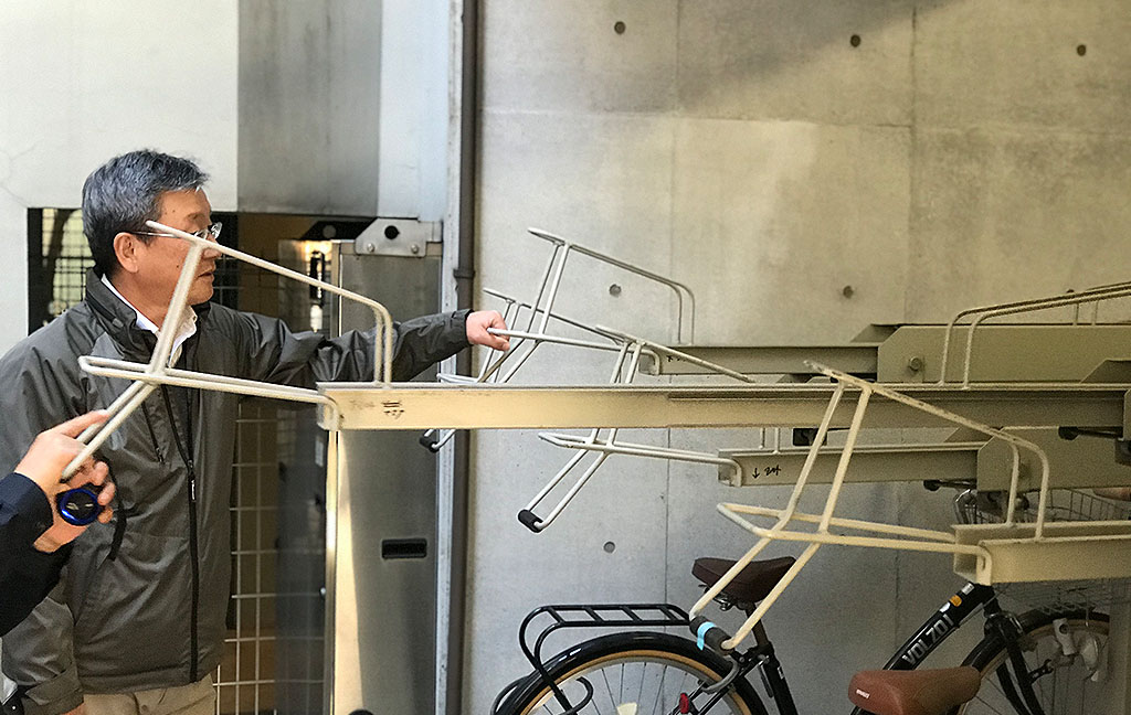 マンションの駐輪場点検